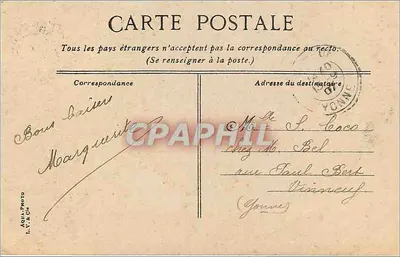 Dijon. Monument Darcy. Château d'Eau — wydawca L.V. & Cie, nr 4441 — Rewers