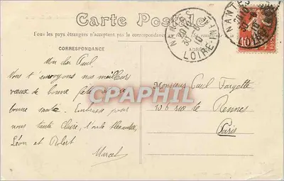 NANTES — Entrada do Castelo — Editor: Eugène Béthou — Verso
