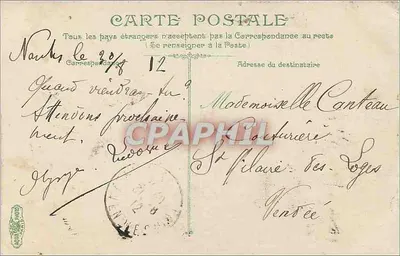 Nantes - Il Castello e la Cattedrale — editore Nantes, n° 3476 — Verso