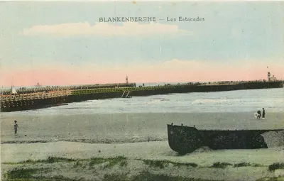 Bilhete postal antigo Blankenberghe As Escadarias
