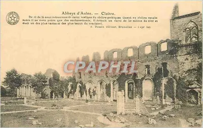 Abadia de Aulne — Claustro — Ruínas góticas e renascentistas — Editor Desaix, Bruxelas — n° 1 epr int