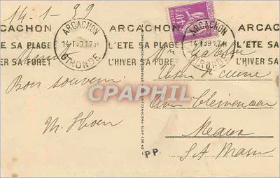 Arcachon - Brzeg Srebrnego Piasku - Przystań w Bélisairé — n° 107 — Rewers