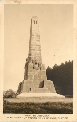 Monumento aos Mortos da Grande Guerra — Remiremont — editor BRAUN