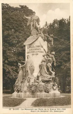 St-Dié - O Monumento aos Mortos da Guerra 1914-1918 — obra do escultor Ch. Desvergnes