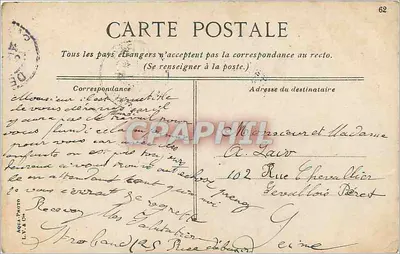 Paris - Le Pont Alexandre III — éditeur AQUA-PHOTO, L.P. & Cie, n°62 — Verso