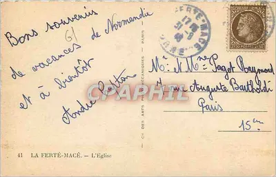 La Ferté-Macé — Katedra — Spółka Sztuki Mechanicznej, nr 41 — Rewers