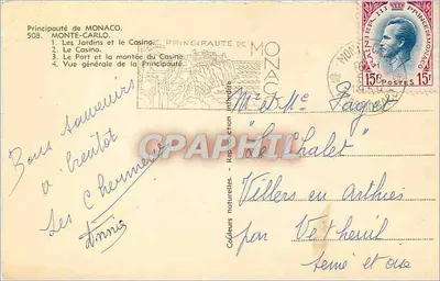 Monte-Carlo — widok panoramiczny — Stara pocztówka n°508, wydane przez — Rewers