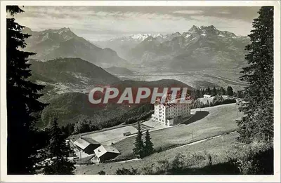Os Chamois — A Planície do Ródano, Os Dentes do Meio-Dia, Os Dentes de Morcles — Foto Trümpler, Leysin-Feydev