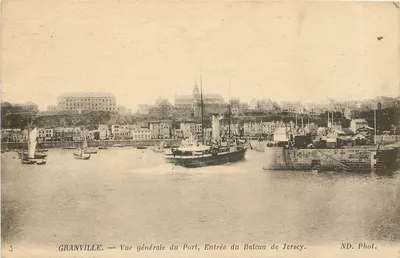Granville — Vista geral do Porto, Entrada do Baleau de Jersey — ND. Fot.