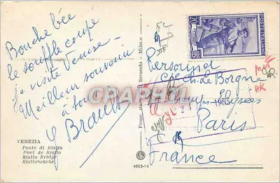 Veneza — Ponte di Rialto — editor VENEZIA, n° 4885-14 — Verso