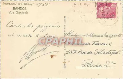 BANDOL — Vista Geral — Edições ARIS — Verso