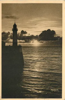 Le Phare du Tréport — un soir — Aterrier