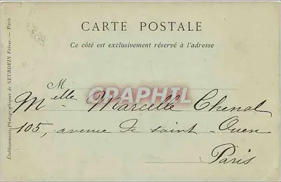 Compiègne — A Entrada do Parque — Editor Villiers & Cottaret — Verso