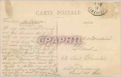 Pałac w Fontainebleau — Fac-symil Abdikacji Napoleona — Cliché Michel nr 174 — Rewers