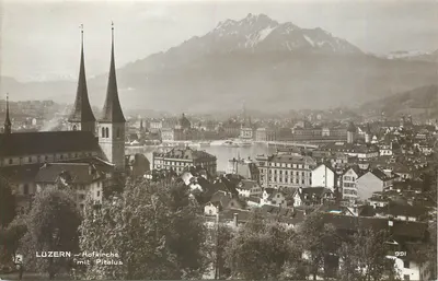 Luzern — Hofkirche com Pitalus — Edições Art. Perrochet & David, Lausanne