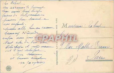 Menton (A.-M.) — Widok z Garavan — A.P.I.A. (A.P.I.A. Photochromie, Nice) — Rewers