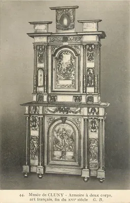 Musée de Cluny - Armário de dois corpos, arte francesa, fim do século XVII - G. B.