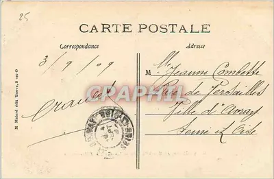 Castelo de GROSBOIS — A Grade de Honra — M. Malard editor Yvrac, S.-et-O — Verso