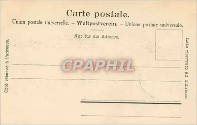 Rheinfall — widok panoramiczny z pałacem i mostem — wydawca nieznany, numer serii nieczytelny — Rewers