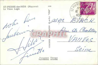 St-Pierre-des-Nids (Mayenne) — El Viejo Logis — Fotografía 'CIM' — Reverso