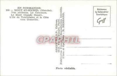 Mont Saint-Michel — Vista aérea (fachada oeste) — Greff, Editor — Reverso