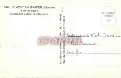 El Monte San Miguel — a marea baja — Les Éditions d'Art, París — Reverso