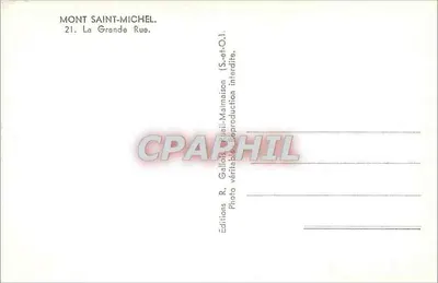 Mont Saint-Michel — Grande Rue — Wydawnictwo R. Gallois-Marmaison — Rewers