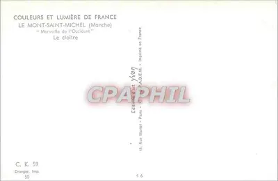 Mont-Saint-Michel — Der Cloister — Éditions Draeger, Serie C.K. 59 — Rückseite