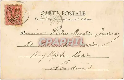 Reims — Widok katedry — B. E., Paryż — Rewers