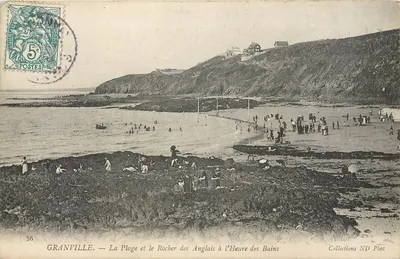 Granville — A Praia e o Rochedo dos Ingleses na Hora dos Banhos — Coleções ND Phot