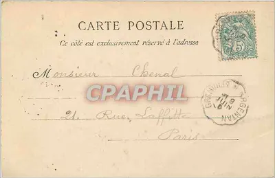 Granville — Il Casinò e la città alta — C.P.A. N°8, Parigi — Verso