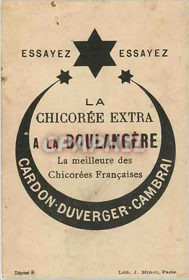 Chicória na Padeira — propaganda para Cardon-Duverger, Cambrai — Verso