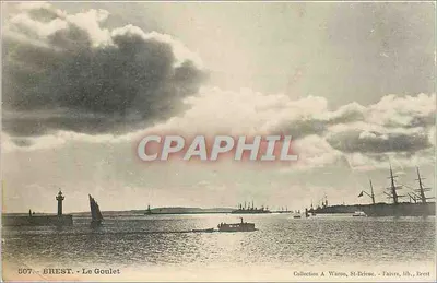 Brest - Le Goulet — Coleção A. Waron, St-Brieuc, litografia Faivre, Brest
