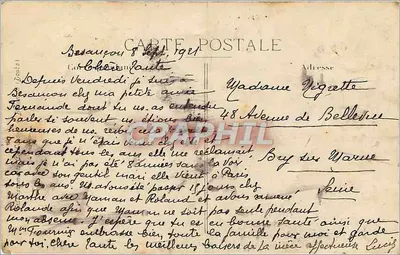 Valle del Doubs — Fábrica Martin-Brey — Puente y Pueblo de Velotte — Besançon, n°101 — Reverso