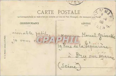 St-Malo - Vista tomada desde la Isla del Grand-Ré — H. Le Mallois, editor — Reverso