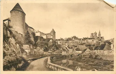 Semur-en-Auxois - O Donjon e a Igreja Nossa Senhora — Imp. Phot. Henri Pauty, Toulon
