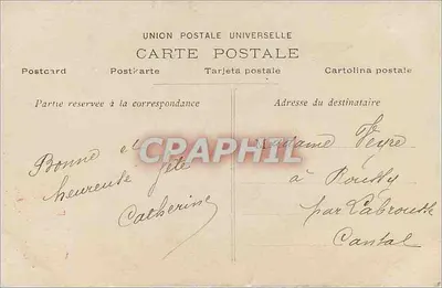 Jovem mulher em vestido de festa segurando um cesto de flores — Feliz Aniversário — F.K. Paris, n°1019 — Verso