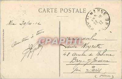 NICE — Promenade du Midi — Plaża pod uderzeniem morza — Wydawnictwo Giletta — Rewers