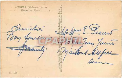 Angers (Maine-et-Loire) — Hôtel de Pincé — Wydawnictwo Sztuki « Guy » — Rewers