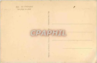 Le Tréport — Plaża w sierpniu — Wydawnictwo A. Terrier — Rewers