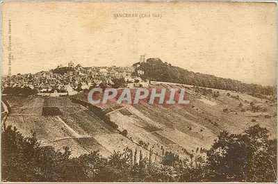 Sancerre (Lado Sul) — vista panorâmica do vilarejo e suas vinhas — Editor: Editor Bordas, Sancerre