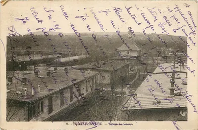 Compiègne - Barricada do Campo — vista da estação e do vilarejo
