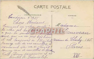 Bordeaux — Estátua de Vercingétorix — editor anônimo, n° 110 — Verso