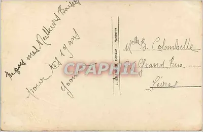 Joven mujer en vestido ligero — flores — editor L. Bravard, Nantua, n° 4225 — Reverso