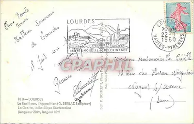 Lourdes — De Grot, de Basiliek, de Beeld van Onze Lieve Vrouw — Ed. P. DOUCET & P. PELLET, Lourdes — Achterkant