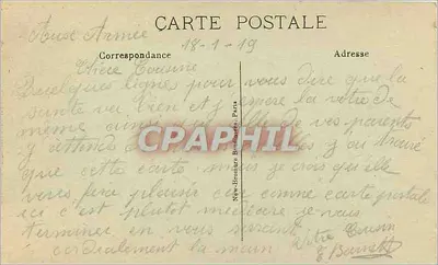 Soldado em uniforme — campo de batalha — La Paresse 519 — Verso