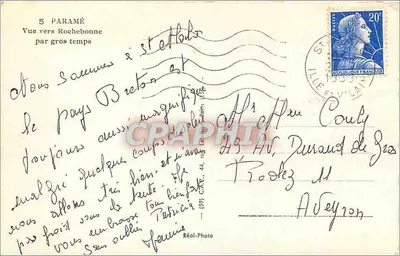 Widok na Rochebonne — przy burzowym pogodzie — Réal-Photo — Rewers