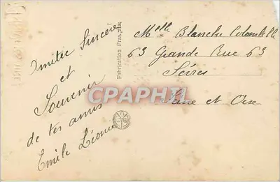 Uroczystość — para w strojach wieczorowych — Wydawca Stay Noyer, nr 3221 — Rewers