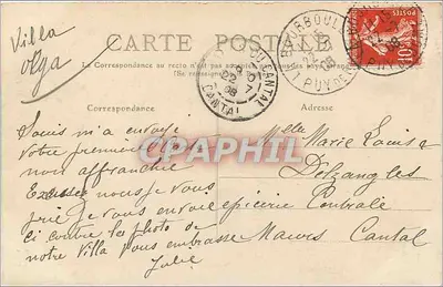 La Bourboule, la Chiesa, la Roche des Fées e l' Avenue de la Gare — Puy-de-Dôme — n° 638 — Verso