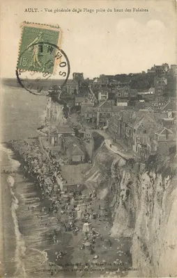 Ault - Vista geral da Praia tirada do alto das Falésias — Lévèque, foto-edi. 3, Grande Rue, Ault